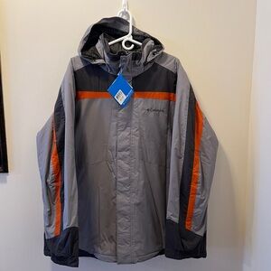 Columbia Alpine Approach Ski Jacket XXL – Gray & Orange Waterproof Hooded Winter